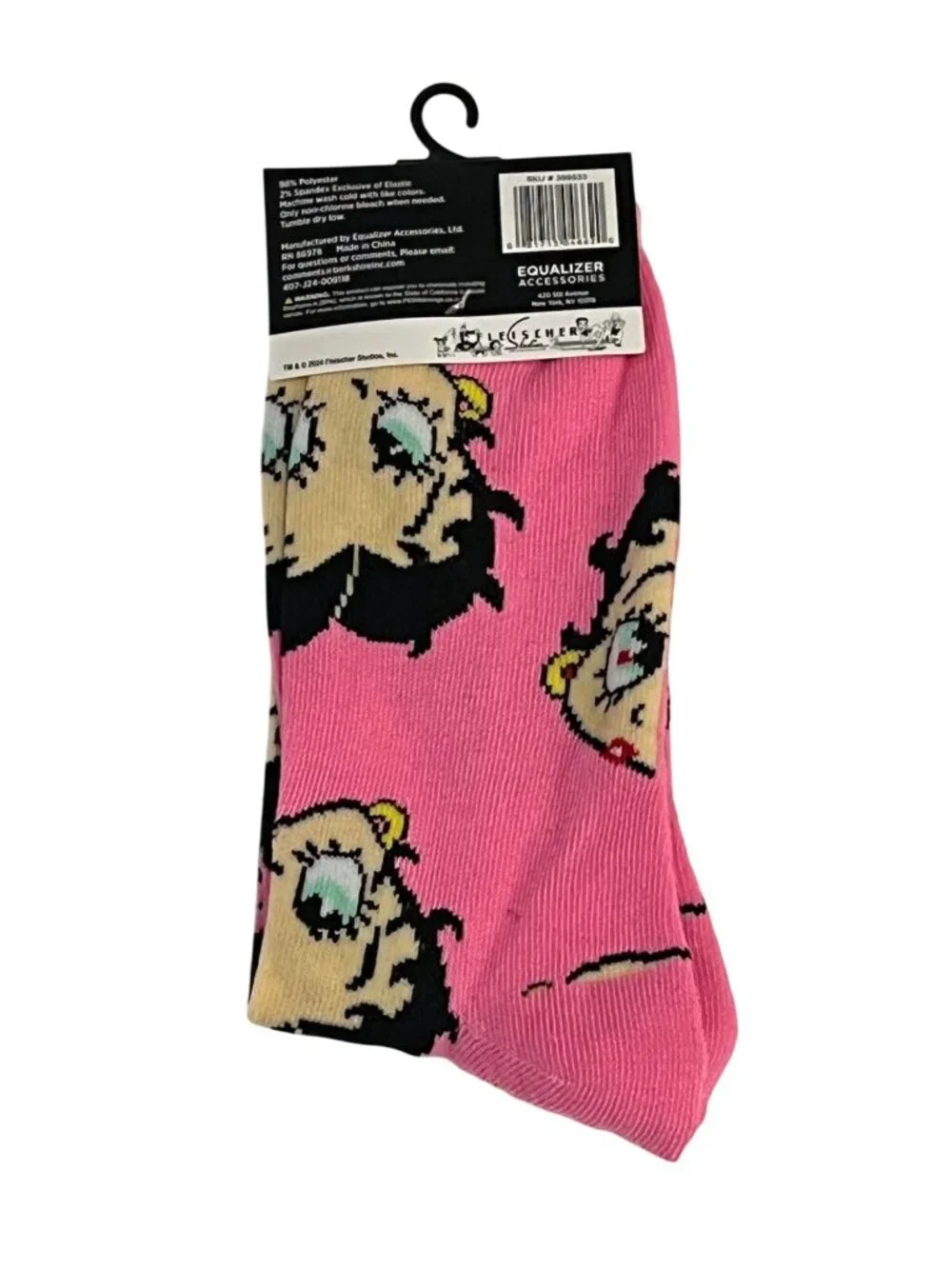 Betty Boop Womens Crew Socks Pink Retro Pin Up Size 9-13 NWT*